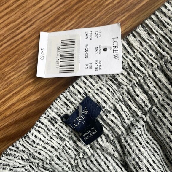 J Crew Striped linen-cotton blend drawstring pant Size P2 - Picture 9 of 15